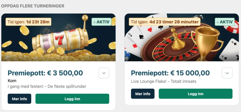 Boabet Casino Turneringer